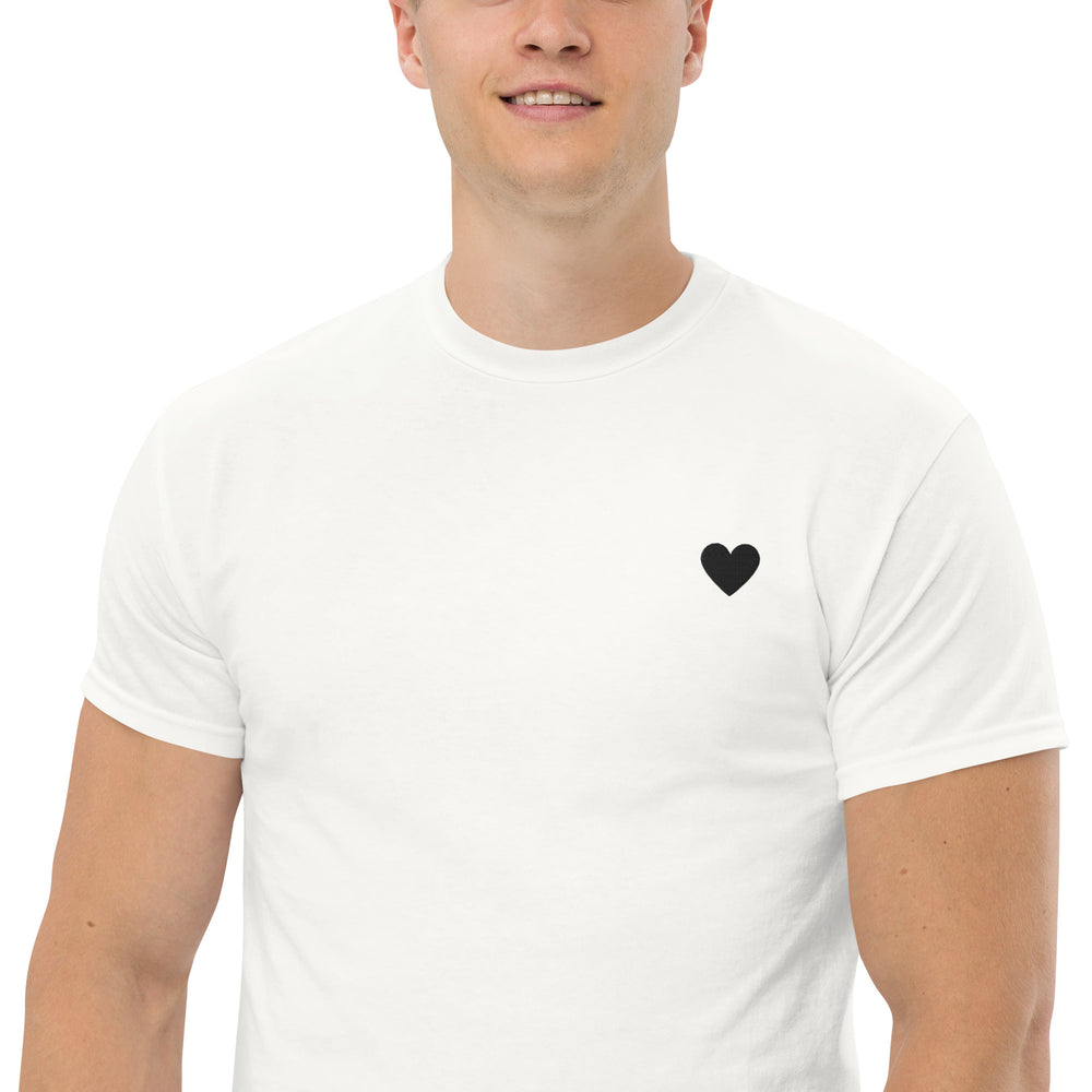 T-SHIRT RICAMATA UOMO CUORE NERO